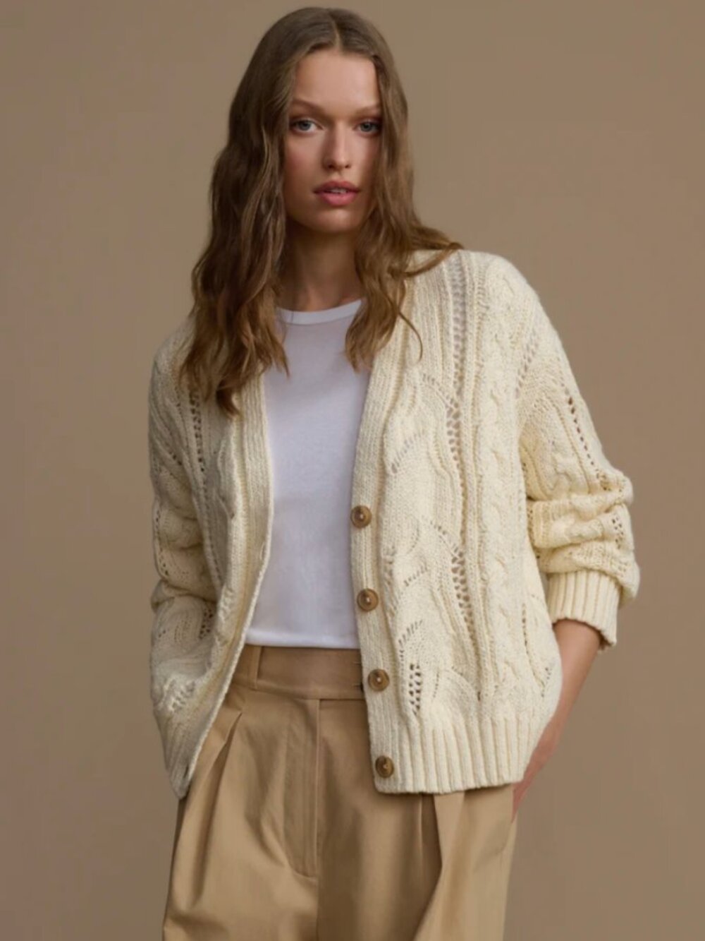 NWT Jenni Kayne Cotton Cable Cardigan